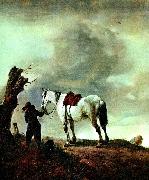 Philips Wouwerman skimmel  och pojke oil painting artist